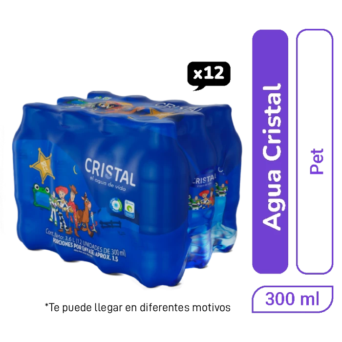 Agua Cristal pet 300 ml x 12 und