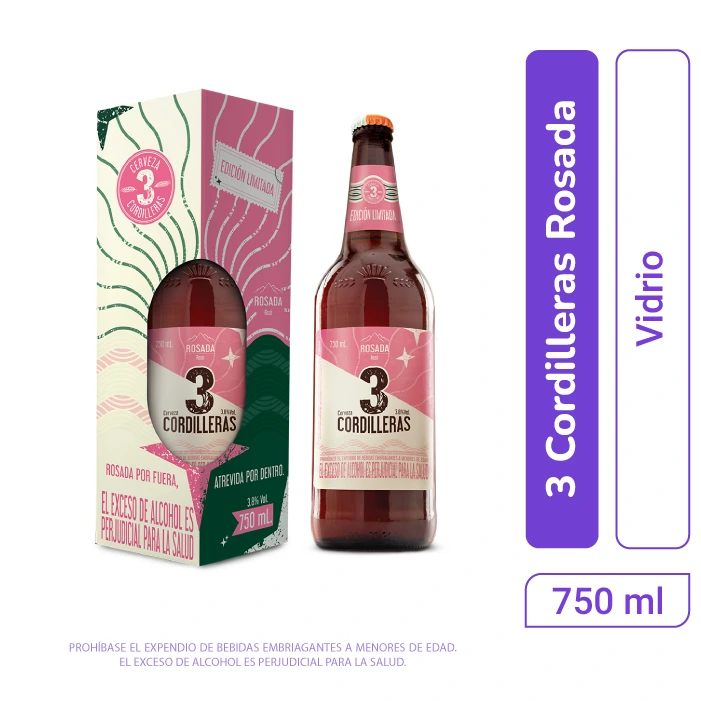 Cerveza 3 Cordilleras Rosada 750 ml Edición Especial x 1 und