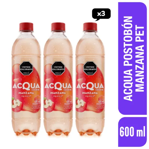 Acqua Postobón Manzana Pet 600 ml x 3 und