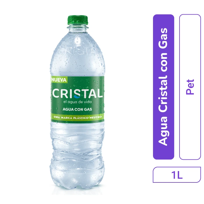Agua Cristal con Gas Pet 1 L x 1 und