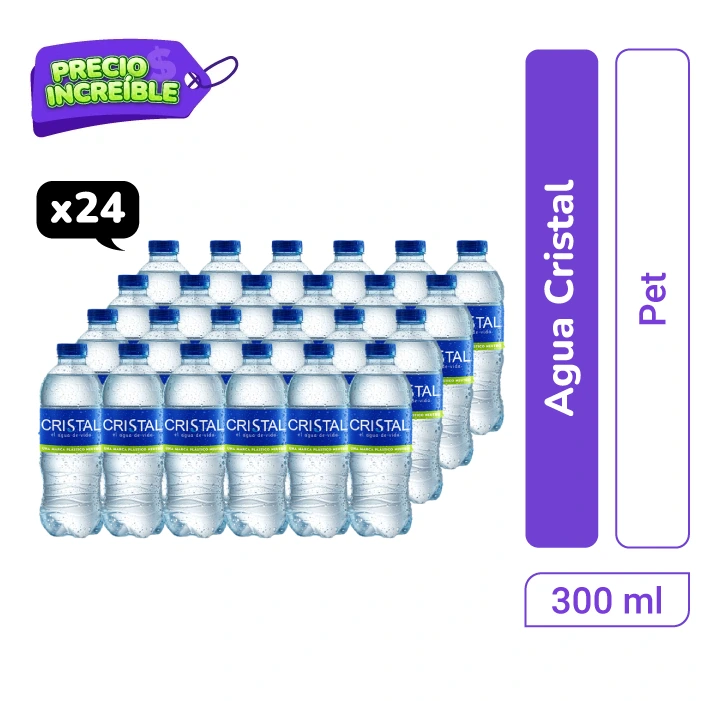 Agua Cristal Pet 300 ml x 24 und