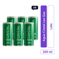 Agua Cristal Con Gas lata 269 ml x 6 und