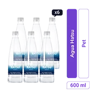 Agua Hatsu pet 600 ml x 6 und