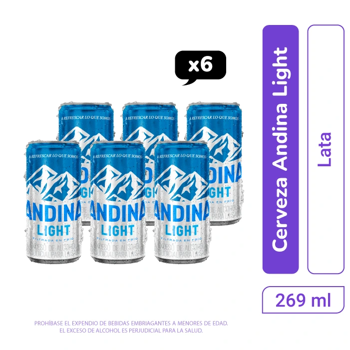 Cerveza Andina light lata 269 ml x 6 und
