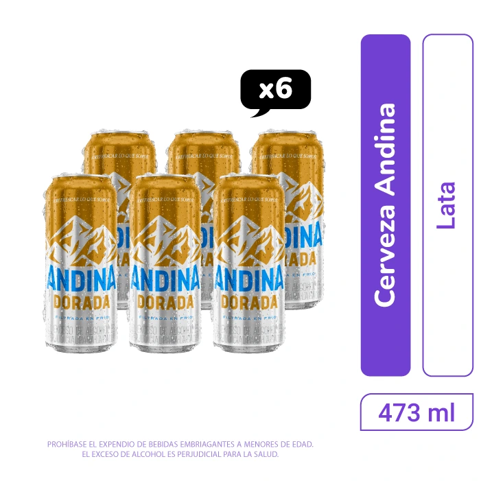 Cerveza Andina lata 473 ml x 6 und