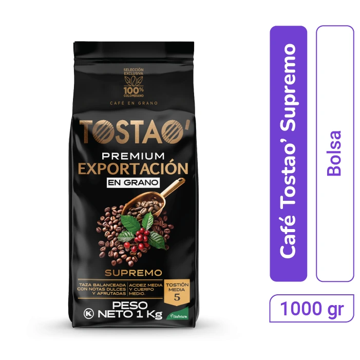 Café Tostao Supremo en Grano 1000 gr