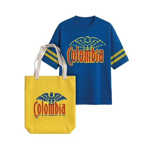 Camiseta Colombia Azul S + Gratis Tote Bag
