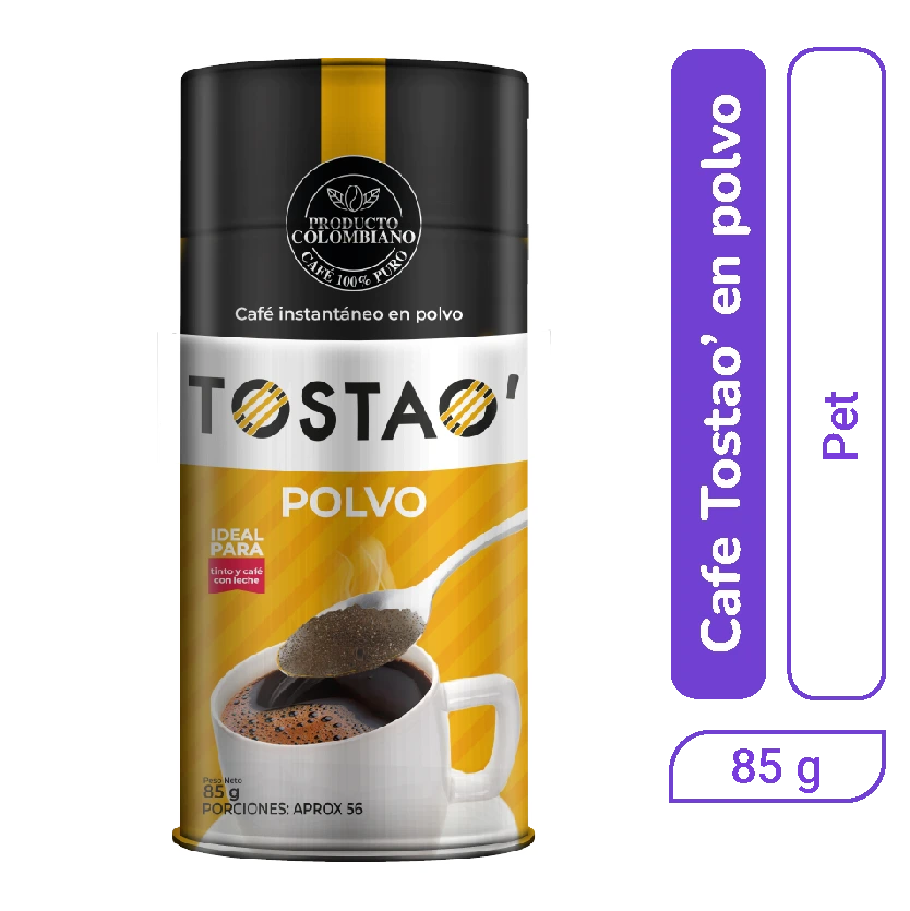 Café Tostao Soluble Polvo 85gr x1und