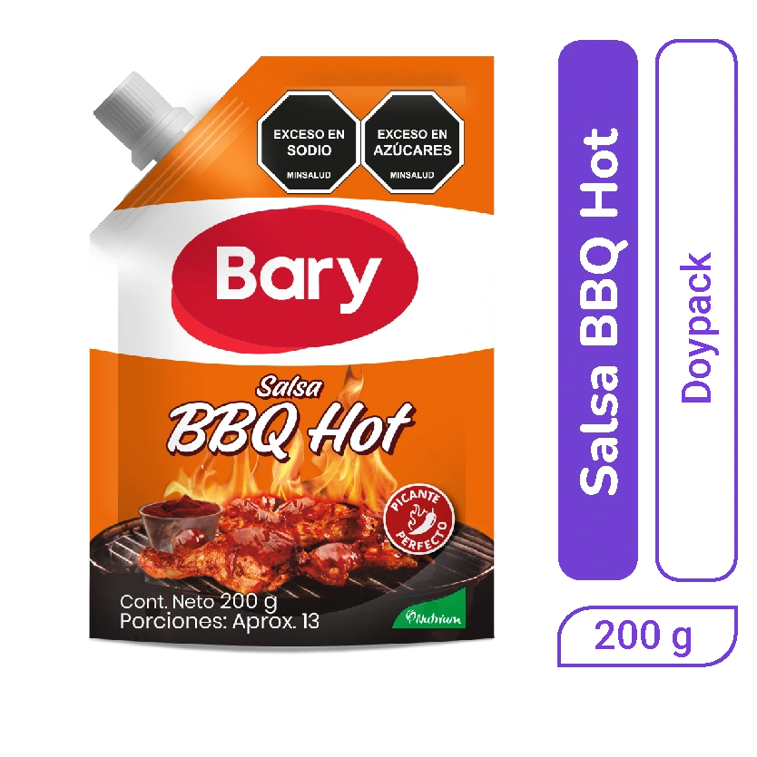Salsa BBQ Hot Bary Doypack 200 gr x 1 und
