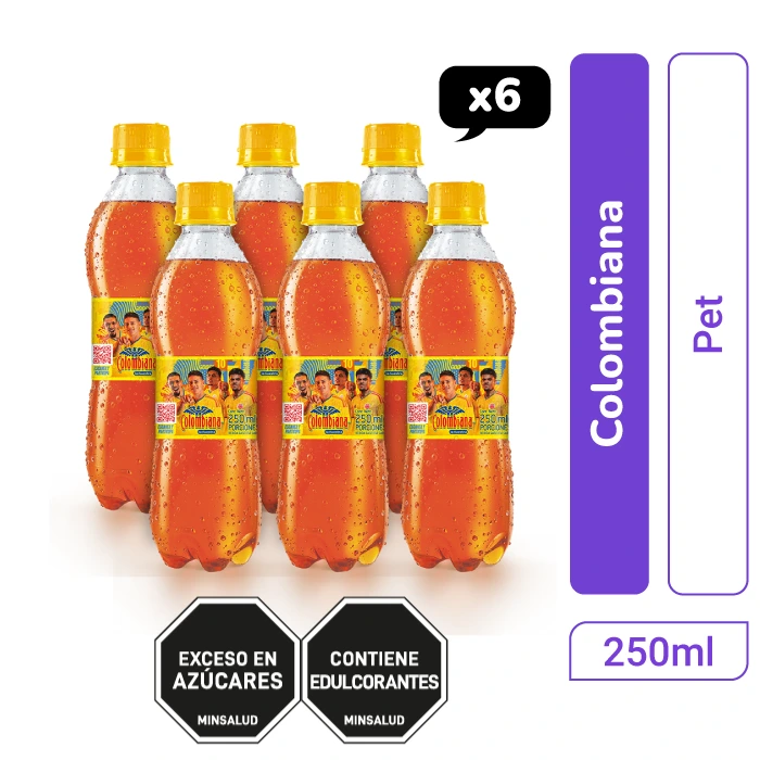 Gaseosa Colombiana pet 250 ml x 6 und