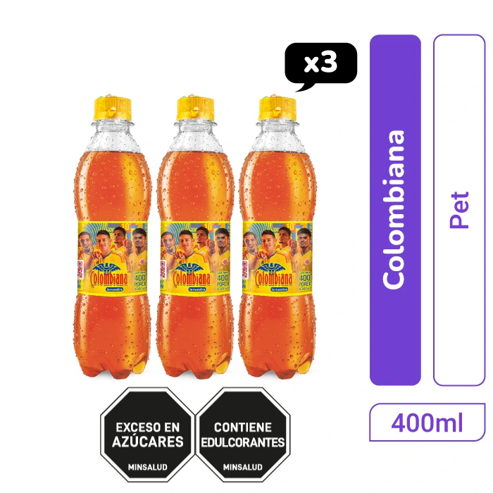Gaseosa Colombiana Pet 400 ml x 3und