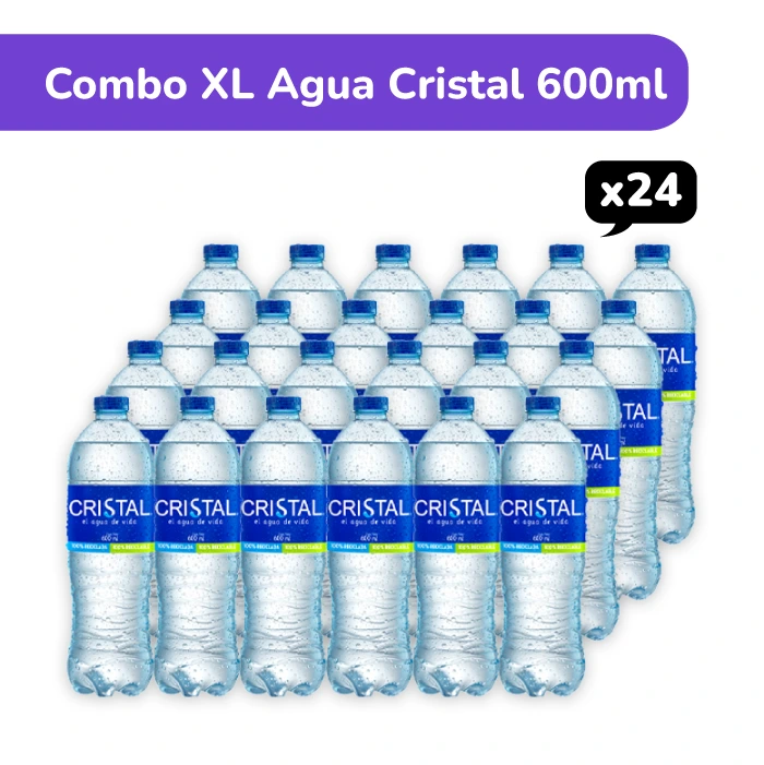 Combo XL Agua Cristal 600 ml x24