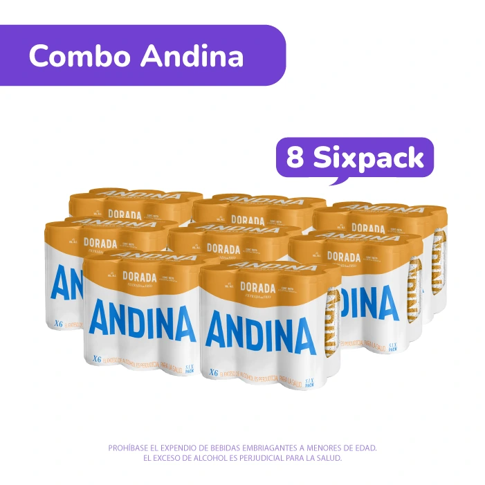 Combo Andina: Cerveza Andina 310 ml lata x 8 sixpack (48 und)