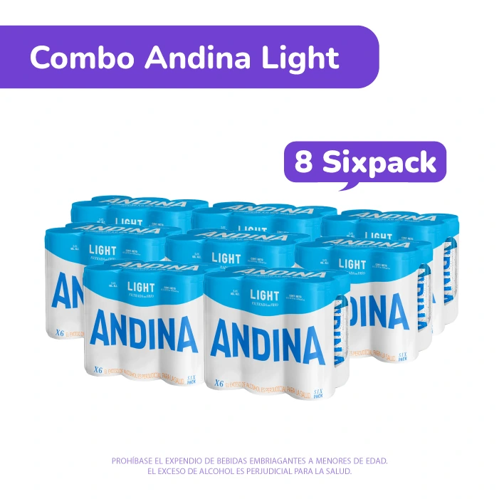 Combo Andina Light: Cerveza Andina Light 310 ml lata x 8 sixpack (48 und)