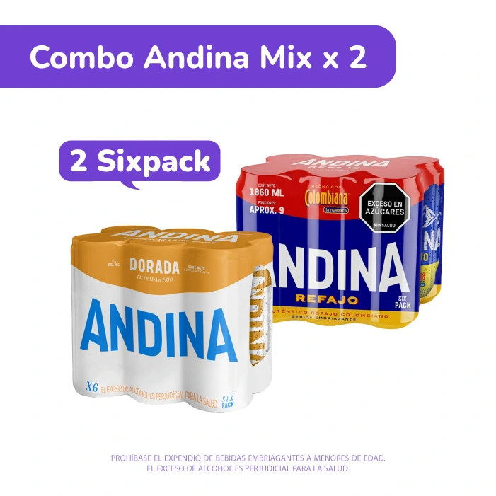 Combo Andina Mix: Cerveza Andina 310 ml lata x 6 und + Refajo Andina  310 ml lata x 6 und
