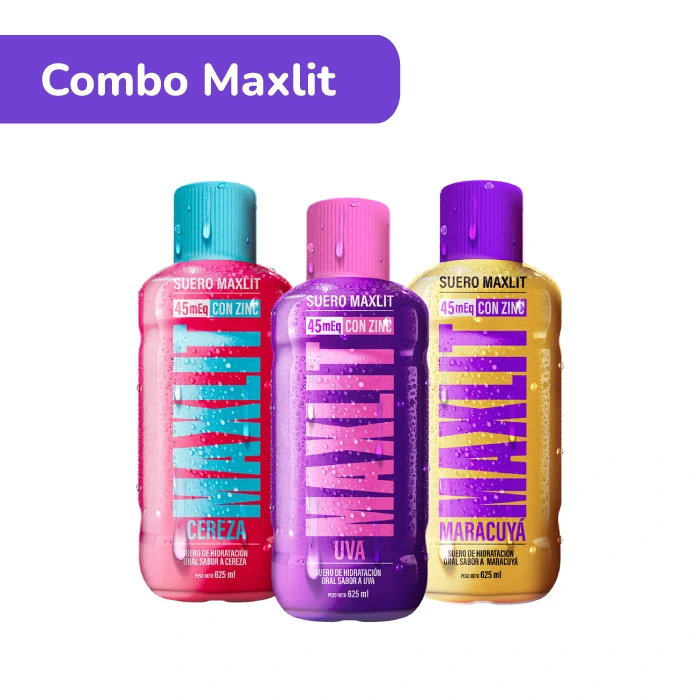 Combo MaxLit Total: Maxlit Maracuy&aacute; 625 ml + Maxlit Uva 625 ml + Maxlit Cereza 625 ml