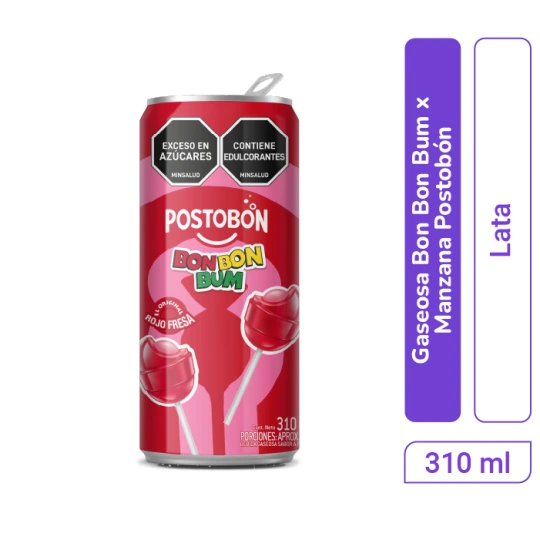 Gaseosa Bon Bon Bum x Manzana Postobón Lata 310 ml x 1 und