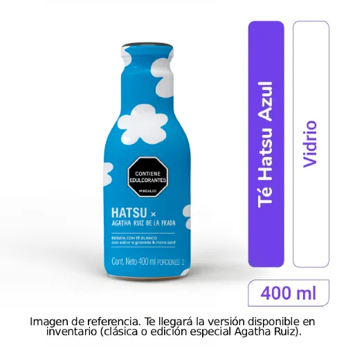 T&eacute; Hatsu Azul Sin Calor&iacute;as Vidrio 400 ml x 1 und