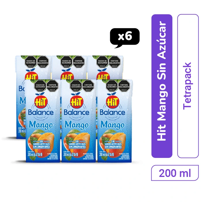 Hit Mango Sin Azúcar Tetrapack 200 ml x 6und