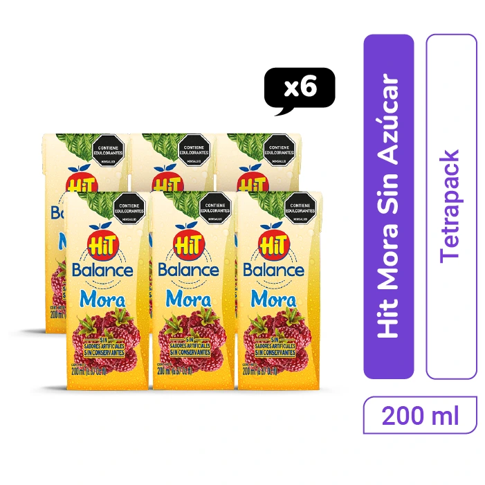 Hit Mora Sin Azúcar Tetrapack 200 ml x 6und
