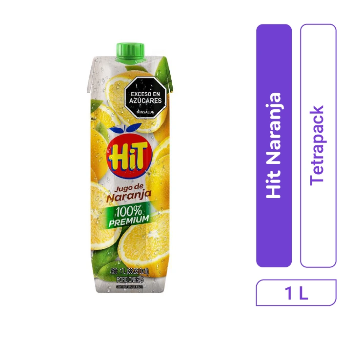 Hit Naranja 100% Premium Tetrapack 1 lt x 1 und
