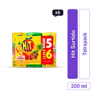 Hit Surtido Tetrapack 200 ml Pague 5 Lleve 6 