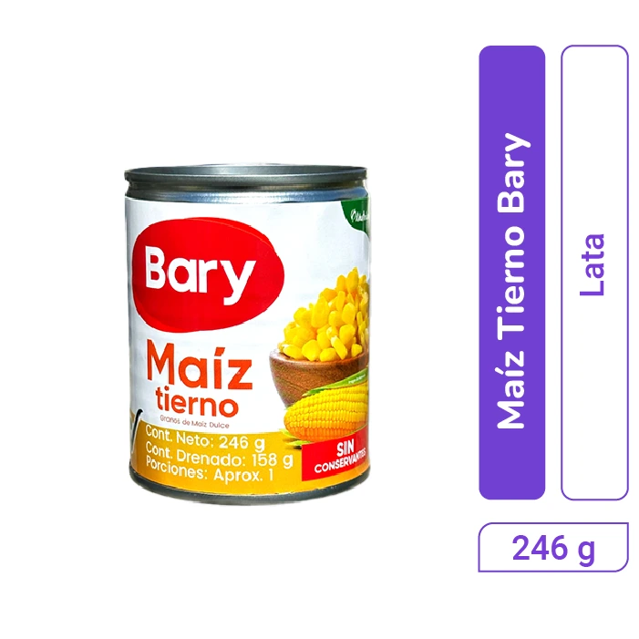 Maíz Tierno Bary Lata 246 gr x 1 und