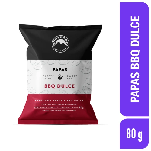 Papas MonteRojo Bbq Dulce 80 g x 1 und
