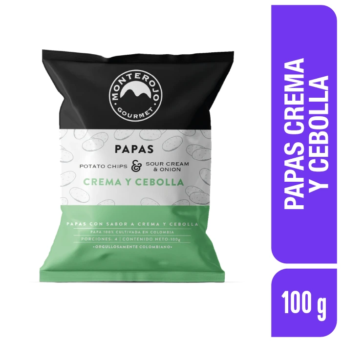 Papas MonteRojo Crema y Cebolla 100 g x 1 und