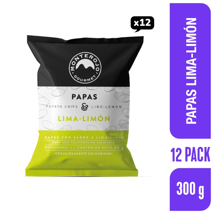 Papas MonteRojo Lima Limón 25 g x 12 und