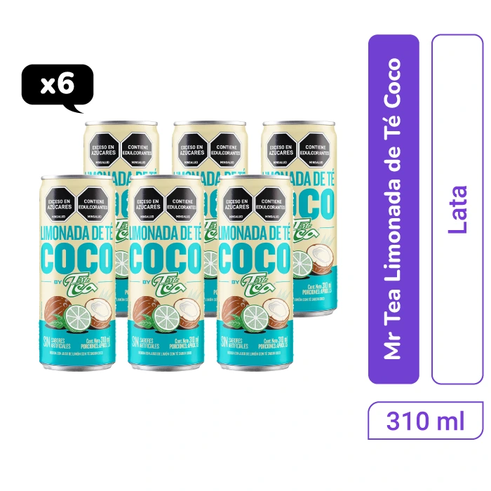 Limonada de T&eacute; Mr. Tea Coco 310 ml x 6 und