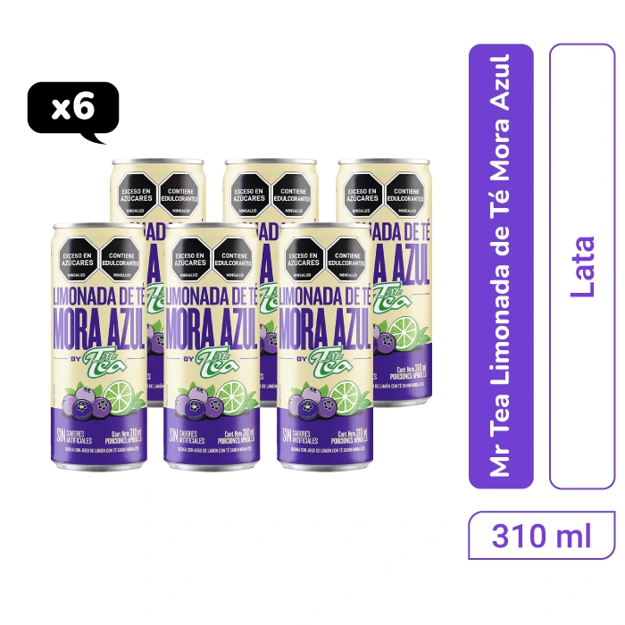 Limonada de T&eacute; Mr. Tea Mora Azul 310 ml x 6 und