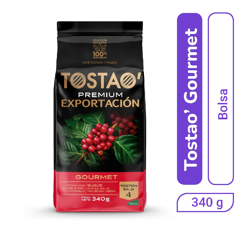 Café Tostao Gourmet Tostado y Molido 340 gr x 1 und