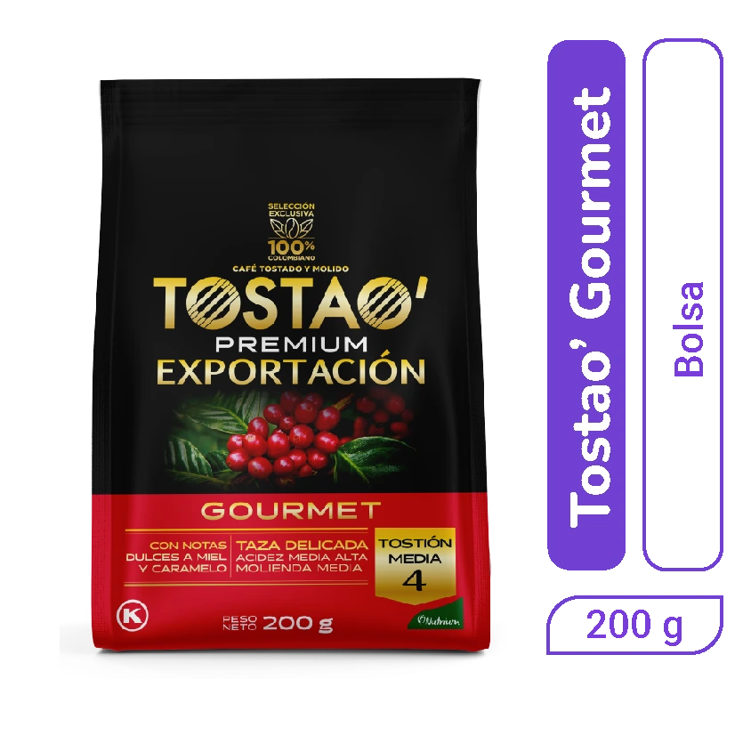 Café Tostao Molido Gourmet 200 gr x 1 und