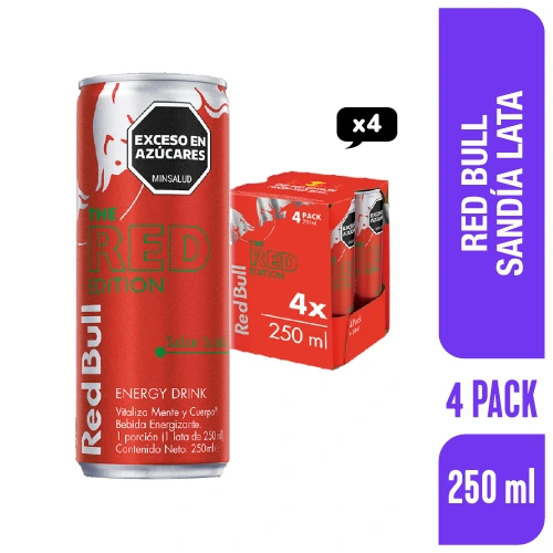 Energizante Red Bull Sandía Lata 250 ml x 4 und