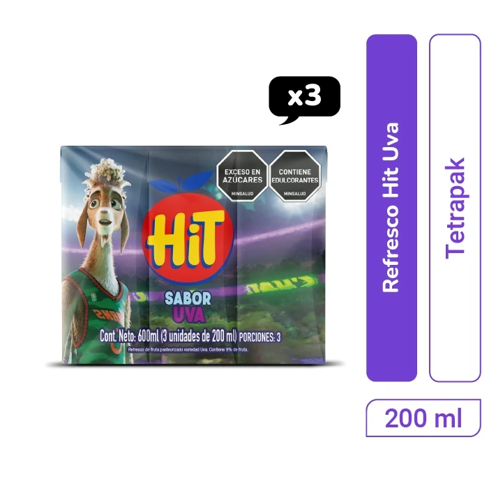 Hit Uva Tetrapak Goat 200 ml x 3 und