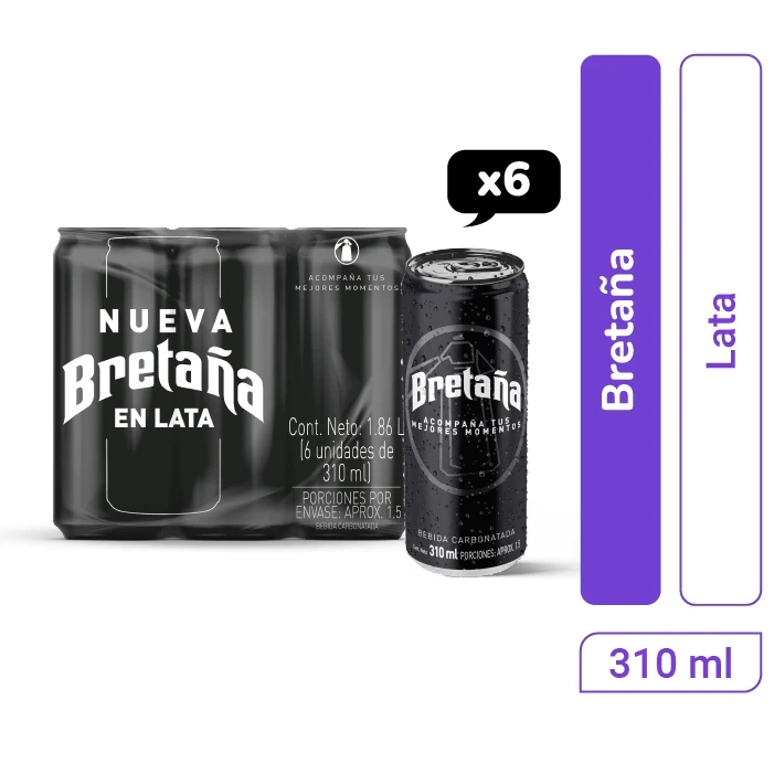 Soda Bretaña Lata 310 ml x 6 und