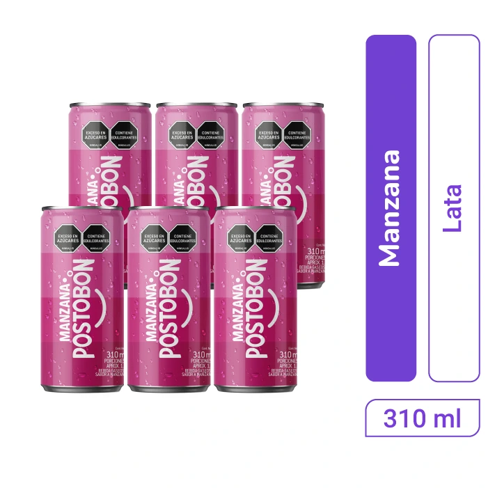 Gaseosa Manzana Postob&oacute;n Lata 310 ml x 6 und