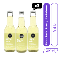 Soda Hatsu Limón y Hierbabuena vidrio 300 ml x 3 und