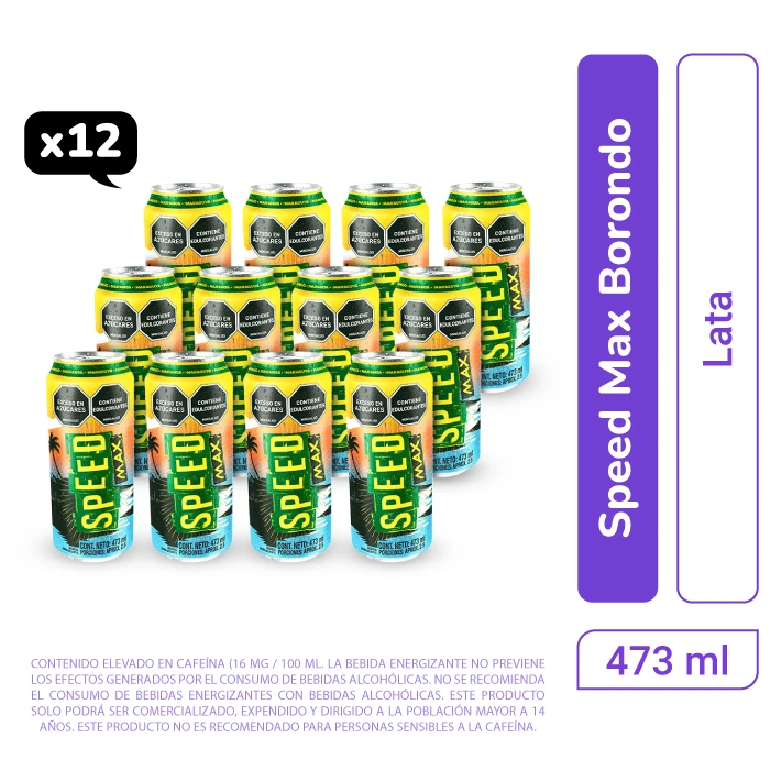 Energizante Speed Max Borondo Lata 473 ml x 12 und
