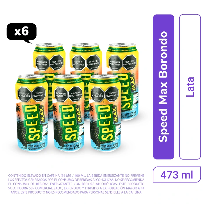 Energizante Speed Max Borondo Lata 473 ml x 6 und