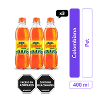 Gaseosa Colombiana Postobón Pet 400 ml x 3und