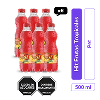 Hit Frutas Tropicales Pet 500 ml x 6und