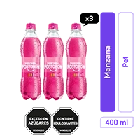 Gaseosa Manzana Postobón Pet 400 ml x 3und