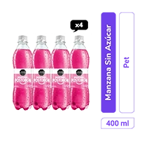 Gaseosa Manzana Postobón Sin Azúcar Pet 400 ml x 4und