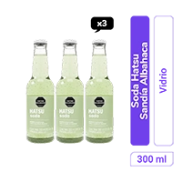 Soda Hatsu Sandía y Albahaca vidrio 300 ml x 3 und