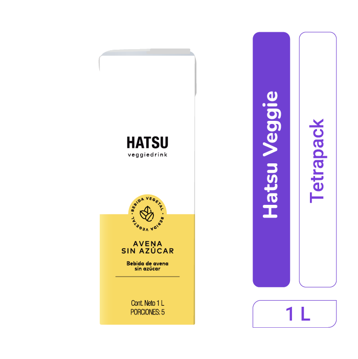 Bebida De Avena Hatsu Sin Azúcar 1000ml Tetra x 1 und